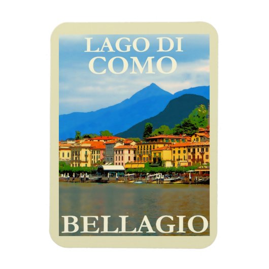 Magnet Flexible Lac de Côme, Bellagio, Italie, Voyage Retro (Vertical)
