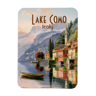 Magnet Flexible Lac de Côme Italie personnalisé Voyage aquarelle v