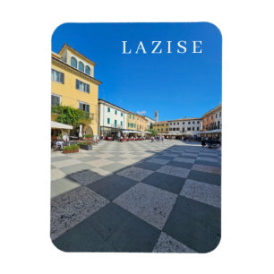 Magnet Flexible Lac de Garde Lazise Vue carré aimant frigo