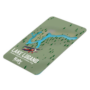 Magnet Flexible Lac de Lugano Italie - poster de voyage Suisse