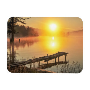 Magnet Flexible Lac idyllique mountain brumeuse du lever de soleil