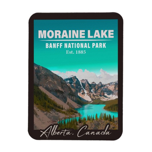 Magnet Flexible Lac Moraine Alberta Parc national du Canada Banff (Vertical)