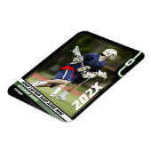 Magnet Flexible Lacrosse Player Trading Card en vert noir (Côté Gauche)