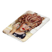 Magnet Flexible Lady Head Vase Sassy Spiral Coiffure beauté en noi (Côté Gauche)