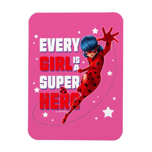 Magnet Flexible Ladybug Every Girl est un super héros (Vertical)