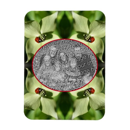 Magnet Flexible Ladybug On Dogwood Flower Frame Ajouter Votre Phot (Vertical)