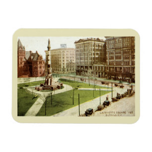 Magnet Flexible Lafayette Carré Buffalo NY 1915 Carte postale vint