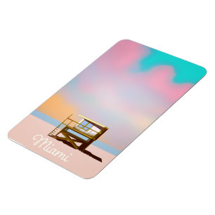 Magnet Flexible L'affiche de Miami Lifeguard Travel