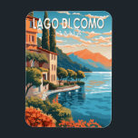 Magnet Flexible Lago di Como Italia Travel Art Vintage<br><div class="desc">Design vectoriel du lac de Côme. Le lac de Côme,  situé dans la région de Lombardie,  dans le nord de l'Italie,  est une station balnéaire haut de gamme connue pour ses paysages spectaculaires,  située au pied des Alpes.</div>