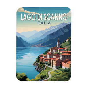 Magnet Flexible Lago di Scanno Italia Travel Art Vintage