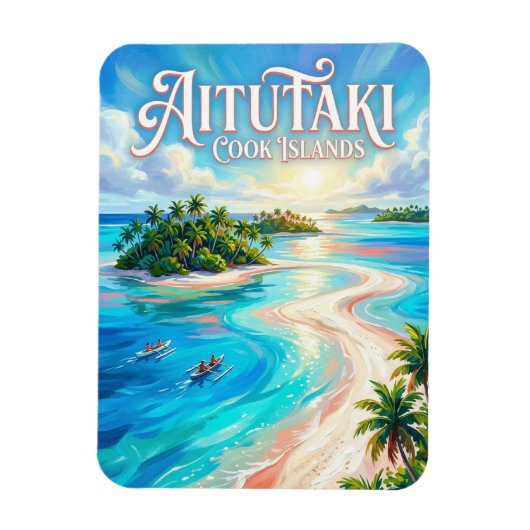 Magnet Flexible Lagune d'Aitutaki Îles Cook (Vertical)
