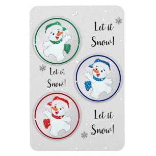 Magnet Flexible Laisser neiger hiver Snowmen dessin