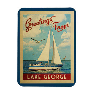 Magnet Flexible Lake George Vintage voyage bateau à voile New York