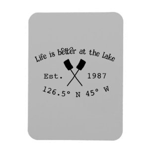 Magnet Flexible Lake house et. Date année coordonnées personnalisé