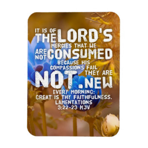 Magnet Flexible Lamentations 3:22-23 KJV Bible Verse