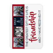 Magnet Flexible L'amitié inspiré avec des noms et des photos (Vertical)