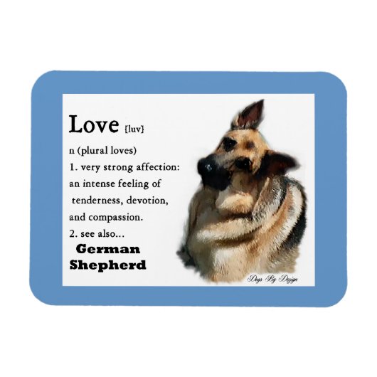 Magnet Flexible L'Amour Du Berger Allemand Est (Horizontal)