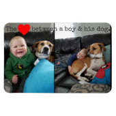 Magnet Flexible l'amour entre un garçon et son chien (Horizontal)
