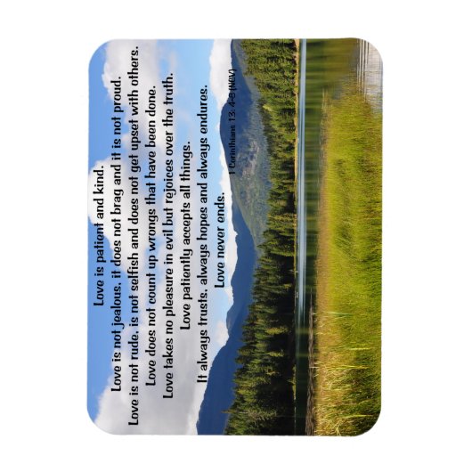 Magnet Flexible L'amour est patient : Lac caché (Vertical)