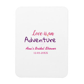 Magnet Flexible L'AMOUR EST UNE AVENTURE ROSE VIOLET PLuie DE MARI
