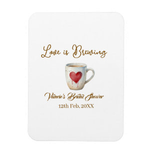 Magnet Flexible L'amour se prépare tasse à café blanche cœur douch