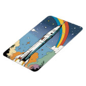 Magnet Flexible Lancement de la fusée spatiale rétro Glossy Poster (Côté Gauche)