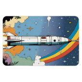 Magnet Flexible Lancement de la fusée spatiale rétro Glossy Poster (Horizontal)