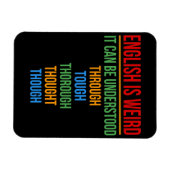 Magnet Flexible L'Anglais Est Étrange Langue Enseignant Grammaire  (Horizontal)