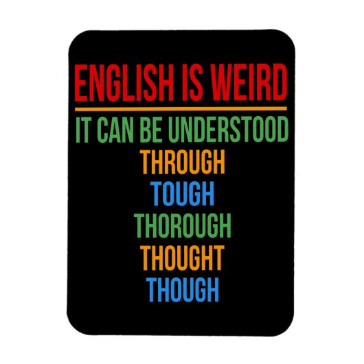 Magnet Flexible L'Anglais Est Étrange Langue Enseignant Grammaire  (Vertical)