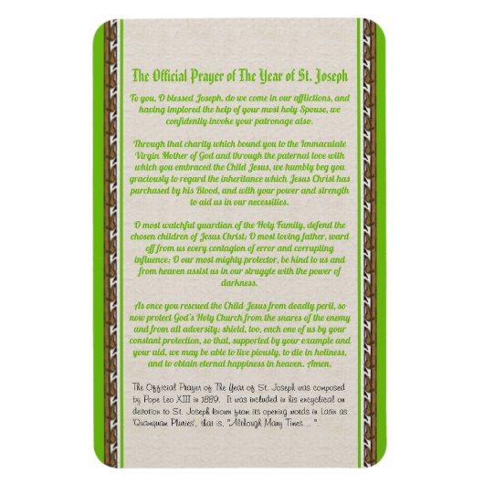 Magnet Flexible L'Année Saint-Joseph (M 036) - Prière 1 (Vertical)