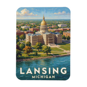 Magnet Flexible Lansing Michigan Grand River Voyage 🚗