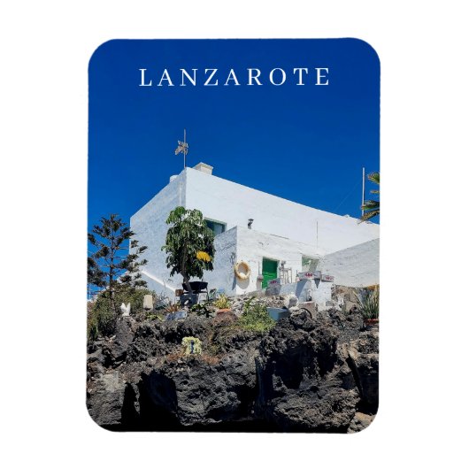 Magnet Flexible Lanzarote blanc vue maison frigo aimant (Vertical)