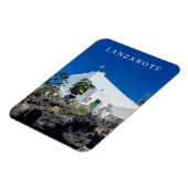 Magnet Flexible Lanzarote blanc vue maison frigo aimant (Côté Gauche)