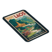 Magnet Flexible Laos Pha That Luang Illustration Art de Voyage (Côté Droit)