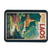 Magnet Flexible Laos Pha That Luang Illustration Art de Voyage (Horizontal)