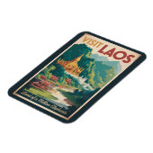 Magnet Flexible Laos Pha That Luang Illustration Art de Voyage (Côté Gauche)