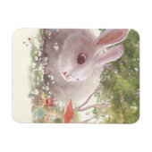 Magnet Flexible Lapin avec Fleurs (Horizontal)