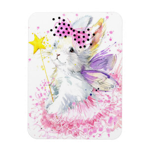 Magnet Flexible Lapin de fée d'aquarelle