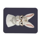 Magnet Flexible Lapin de mode amusant avec lunettes léopard (Horizontal)