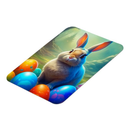 Magnet Flexible Lapin de Pâques Ethérée avec forêt d'Oeufs (Côté Gauche)