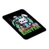 Magnet Flexible Lapin de Pâques Pixel Game heureux  (Côté Droit)