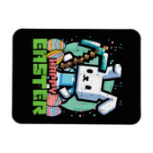 Magnet Flexible Lapin de Pâques Pixel Game heureux  (Horizontal)