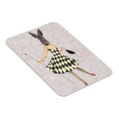 Magnet Flexible Lapin en robe blanche noire 2 (Côté Droit)