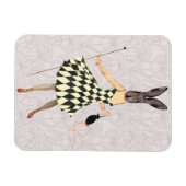 Magnet Flexible Lapin en robe blanche noire 2 (Horizontal)