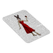 Magnet Flexible Lapin en robe rouge (Côté Droit)