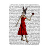 Magnet Flexible Lapin en robe rouge (Vertical)