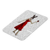 Magnet Flexible Lapin en robe rouge (Côté Gauche)