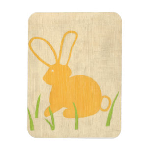 Magnet Flexible Lapin jaune et herbe verte par Chariklia Zarris