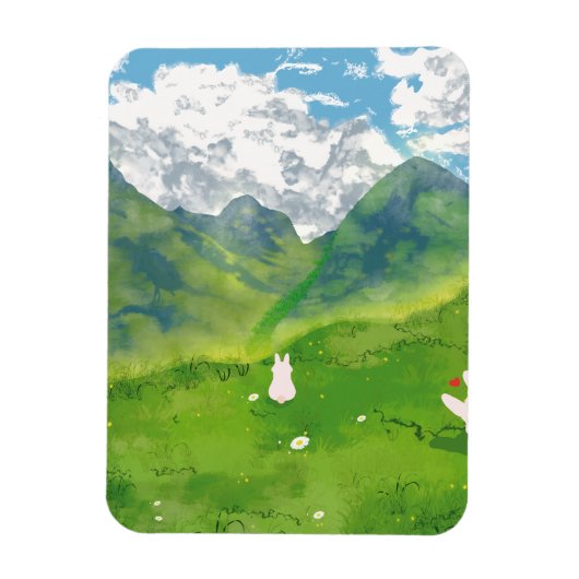 Magnet Flexible Lapin mignon à Mountain View (Vertical)