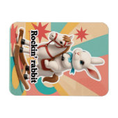 Magnet Flexible Lapin rétro rockin' salutation (Horizontal)